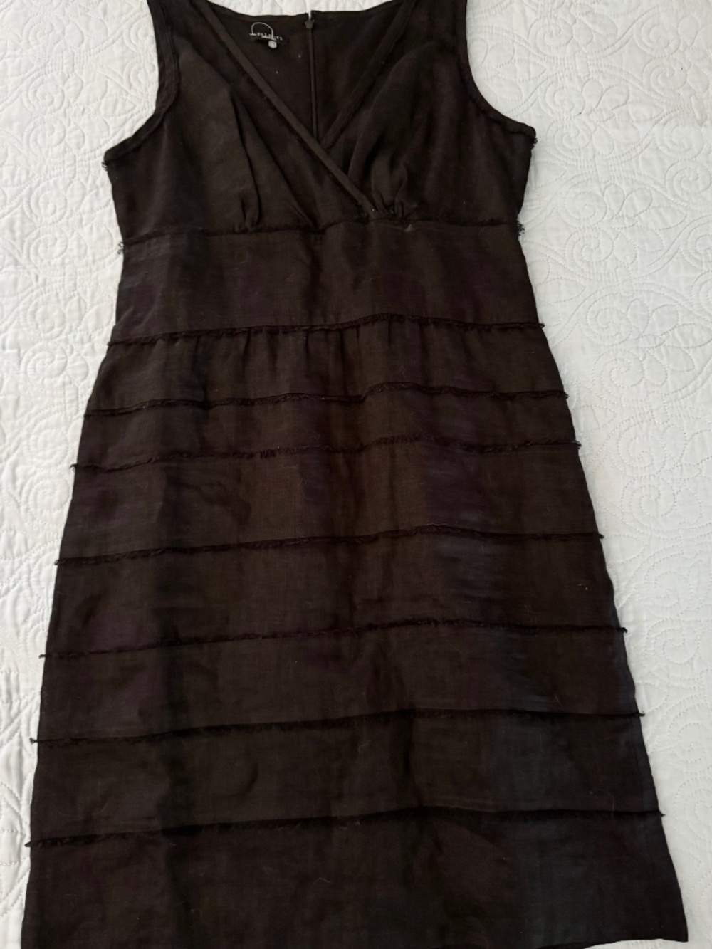 NWOT Talbots Black Linen Sundress Size 8